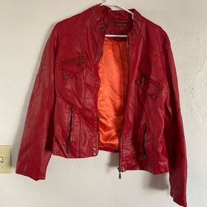 JouJou Red Leather Jacket